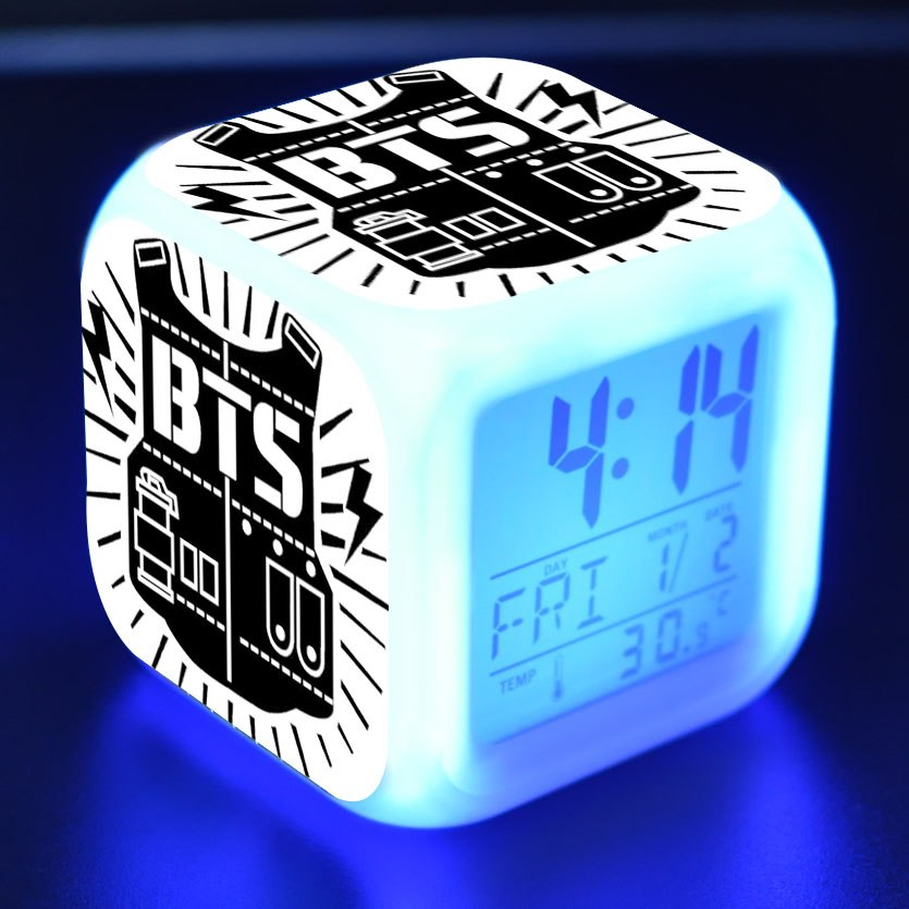 BTS ARMY Logo LED Colorful Flash Light Alarm Clock