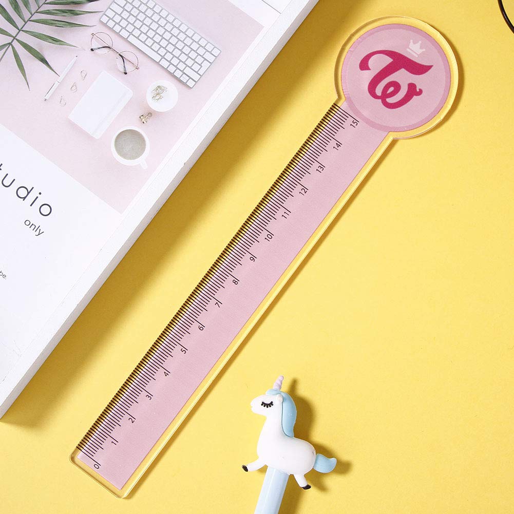 twice cute print acrylic stationery ruler